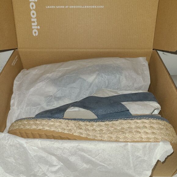 Woman's Sandals Dr. Scholl's Ember, Oxide Blue Wedge Sandal Size 9.5 - Picture 8 of 9